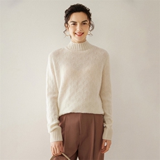法式半高领针织毛衣女2025秋冬新款打底衫保暖百搭薄款内搭毛衫新，女装羊绒衫，轩妮羊绒