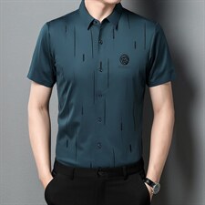 夏季新款2022中年男士短袖衬衫休闲免烫爸爸装衬衣上衣,男装衬衫,电商B212（原钱塘6029）
