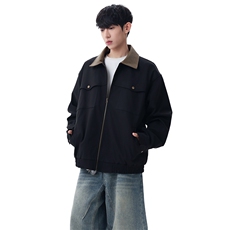 潮牌工装夹克男街头撞色翻领宽松百搭休闲外套XZ309JK8606P75，男装夹克，星座309（原A406）