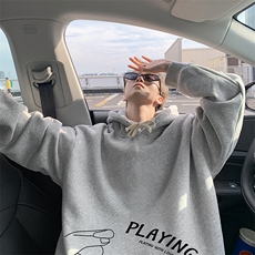 8XL连帽卫衣男大码胖子帽衫大号运动服WY2129-P35加绒款-P40，男装卫衣，电商A040