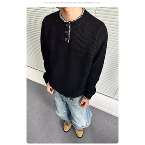 【有货】DM2372-P60设计感毛衣百搭慵懒风手工缝线针织衫秋冬图片