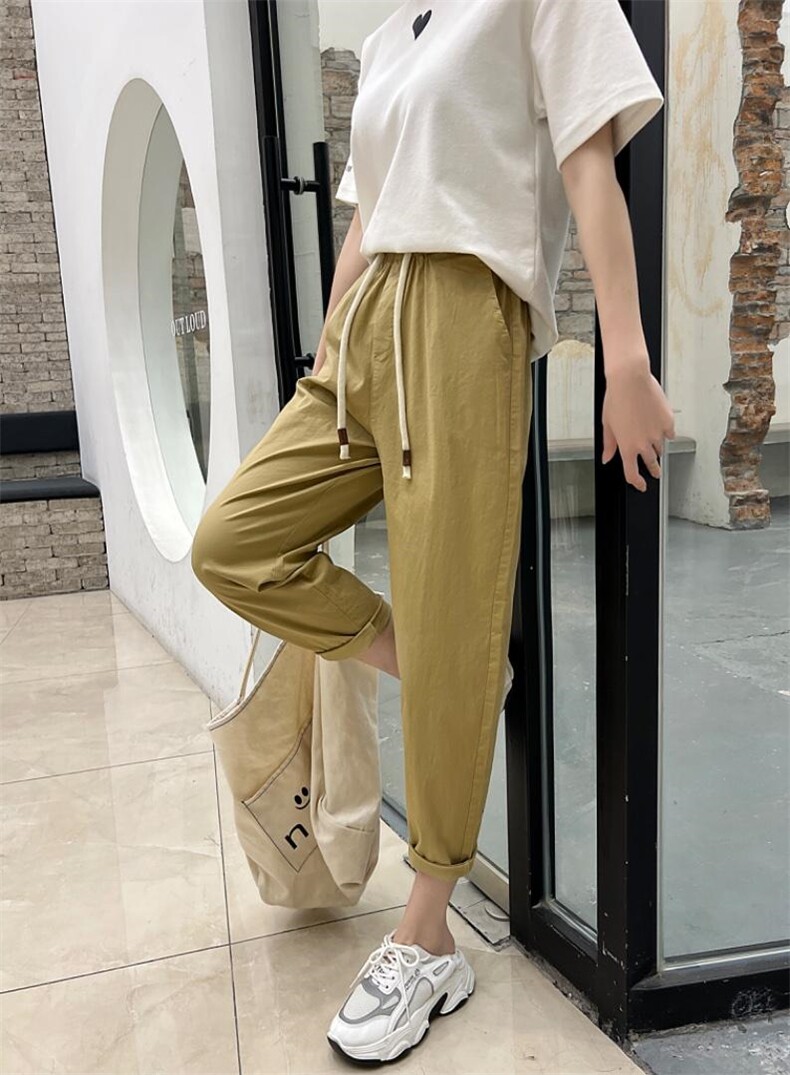 现货弹力休闲裤，女装休闲裤，研秀