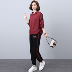 连帽卫衣套装女2025春秋新款大码宽松洋气中年妈妈运动休闲两件套，女装套装/套裙，忆绮罗