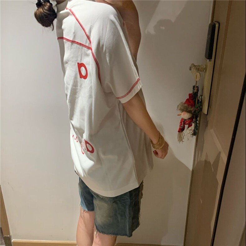 H0885-P35印花+打网纯棉220克休闲宽松短袖t恤男女同款,女装T恤,星座617A-2