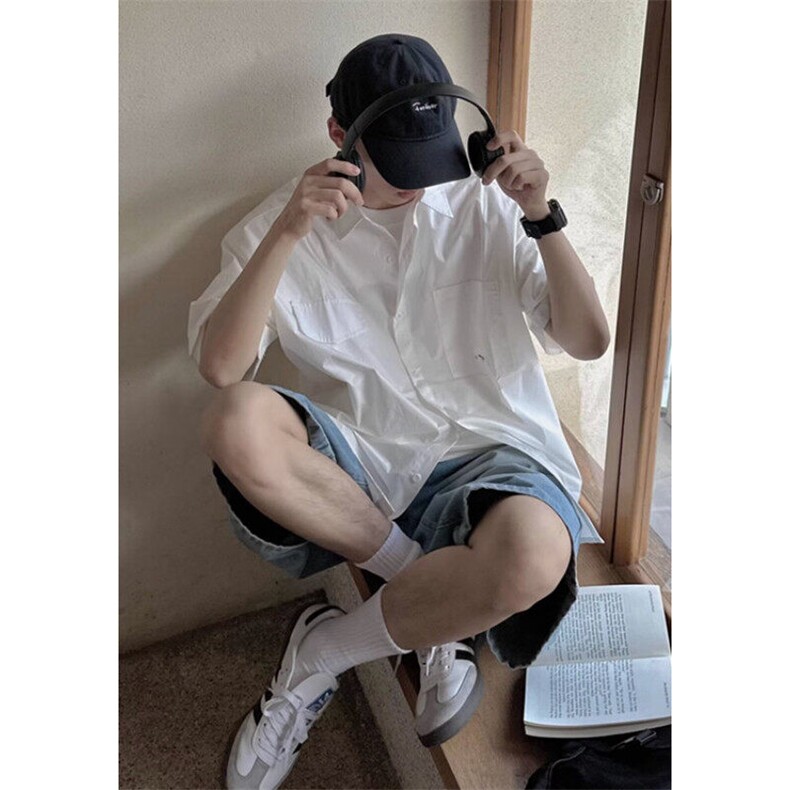 新款衬衫短袖夏季宽松短袖日系百搭外套青少年上衣时尚 C5261图片