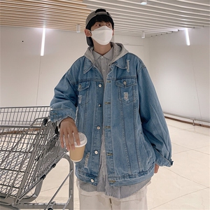 美式牛仔夹克男装秋季高街hiphop港风外套复古潮牌上衣JK556-P78图片