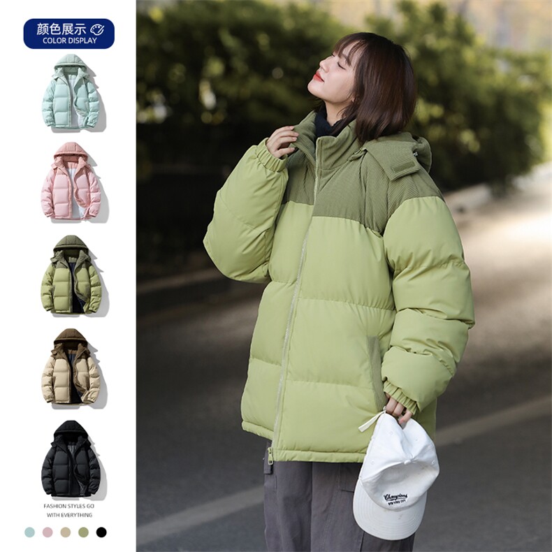 棉服撞色拼接灯芯绒外套男生冬季棉衣情侣装棉袄子M810-P85,男装棉衣,星座308B-2