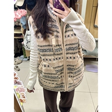 JY743-P60复古费尔岛提花羊羔毛马甲男女新款，男装背心/马甲，星座1501-3