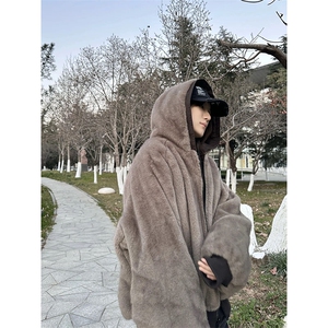 两面穿现货重磅短款座山雕棉衣男女双面穿毛毛绒棉服加厚外套图片