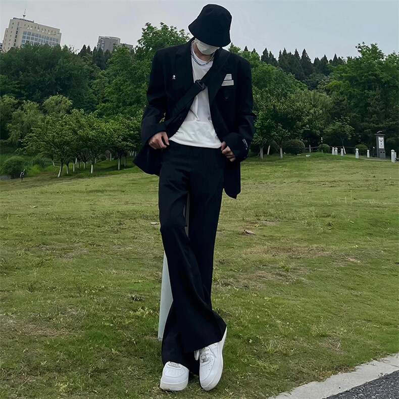 纯色cleanfit冰丝裤子马吉拉那不勒斯微喇西裤XK01-TP30,男装西裤,星座310A-4