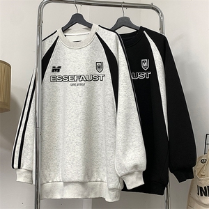 主推 秋冬重磅新款男港风撞色条纹卫衣X416B-1-WY971-P55控78图片