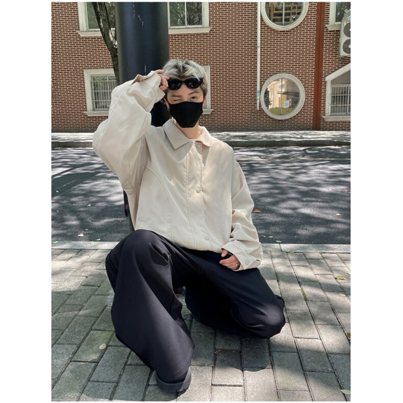 翻领工装夹克男生2025新款春秋季外套百搭宽松简约休闲JK0442-P60,男装夹克,星座308B-2