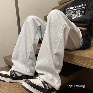 2023秋季新款潮流纯色百搭抽绳卫裤宽松休闲裤B315-K001-P45控58图片