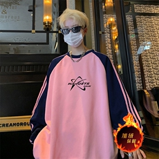 抖音得物供货提供视频秋冬重磅美式宽松织带圆领卫衣0705，男装卫衣，电商A486