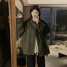 C886-P100美式麂皮绒外套女春秋2025新款衣服休闲夹克上衣高级感，男装夹克，星座911-2(原星座613-2）