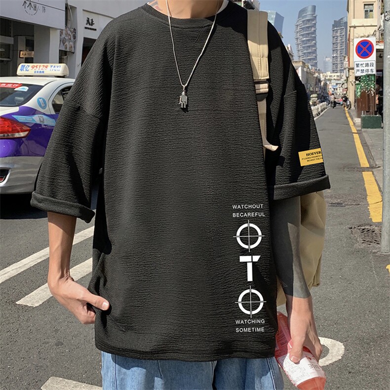 Q11114-P30春夏季七分袖t恤男大码五分袖男短袖中袖,男装T恤,电商A040