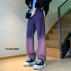 B221高品质美式ins高街小众渐变色直筒牛仔裤LK23024-P60控78，男装牛仔裤，电商B221