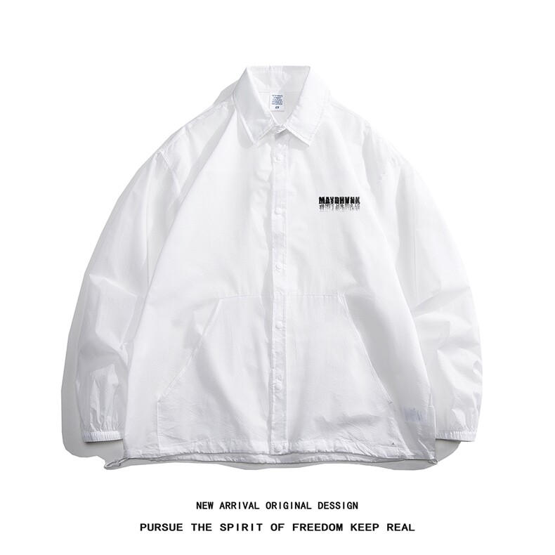 白底23新款夏季UPF50+时尚薄款开衫美式防晒衣外套F1233P55控78，男装防晒衣，电商A247-1