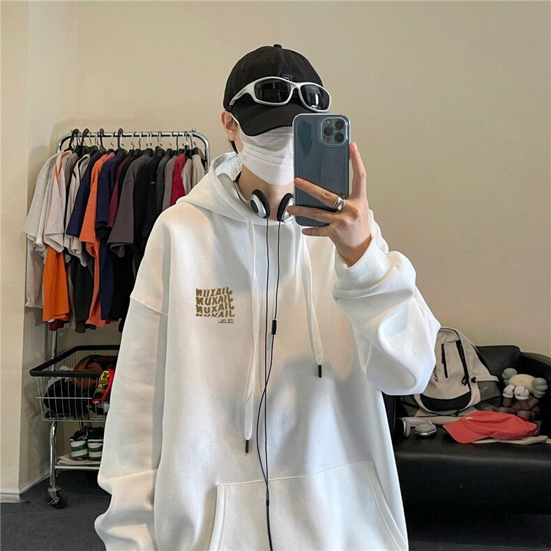 美式长袖卫衣男女秋季潮牌设计情侣外套复古宽松上衣，女装短外套，星座506A