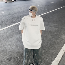 C440-P38美式潮牌设计感短袖男夏季新款小众宽松半袖T恤现货，男装T恤，星座512-6