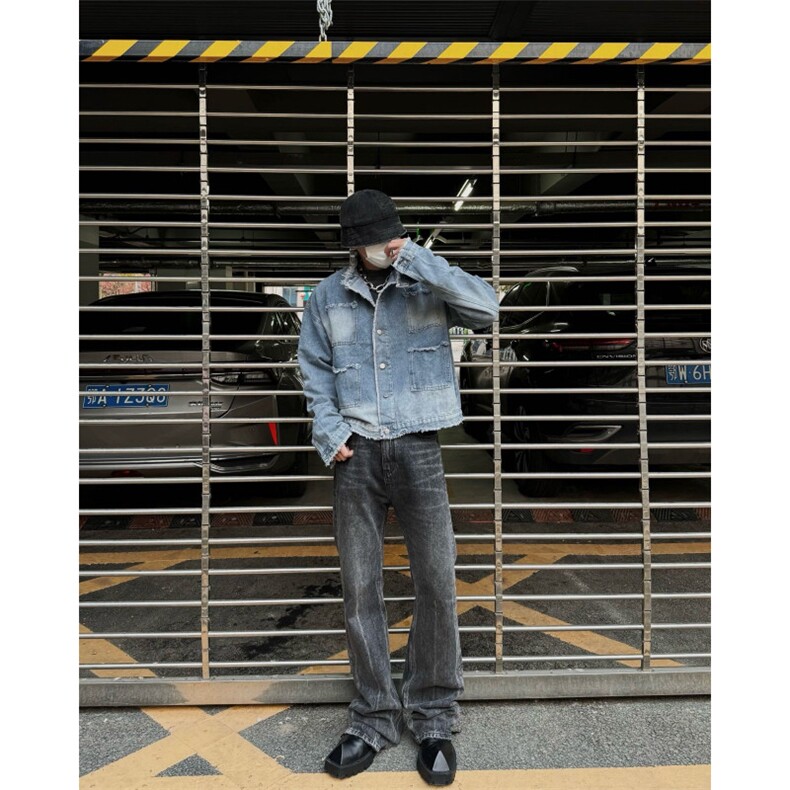 博主风cleanfit牛仔外套男美式复古毛边夹克JK2406-P80,男装夹克,星座1007（原301D）