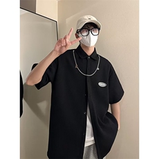 2024衬衫男夏装港风学生宽松小众设计感新款男上衣外穿CY684-P35，男装衬衫，星座412-3