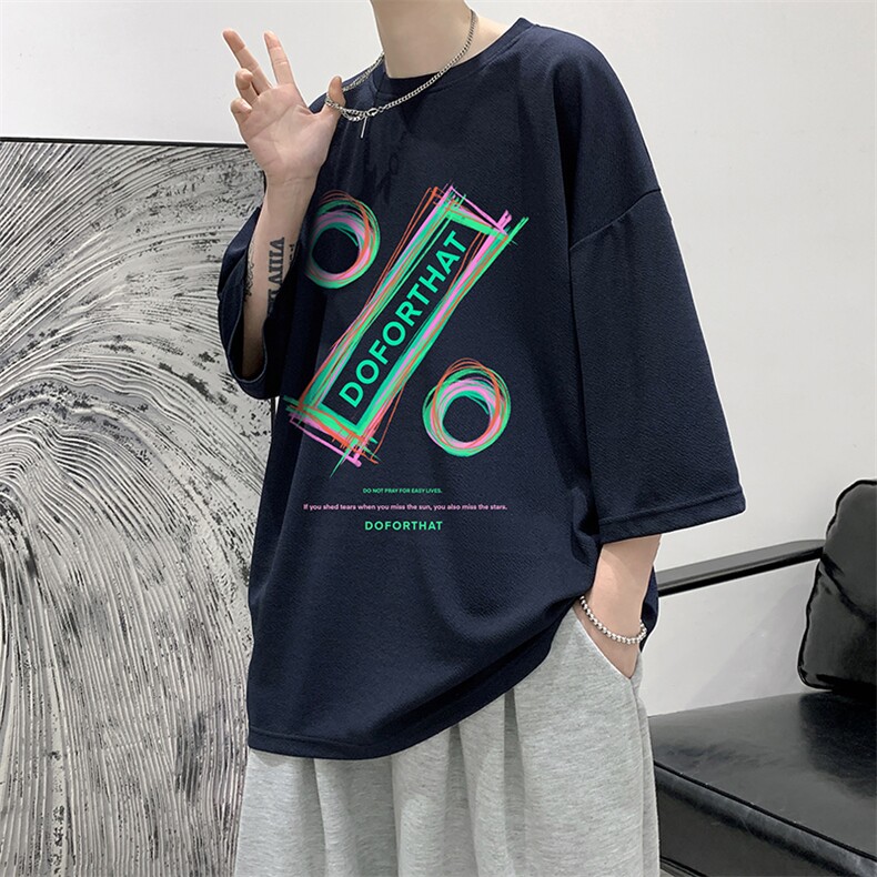 Q11171-P30春夏季七分袖t恤男大码五分袖男短袖中袖大皂风,男装T恤,电商A040