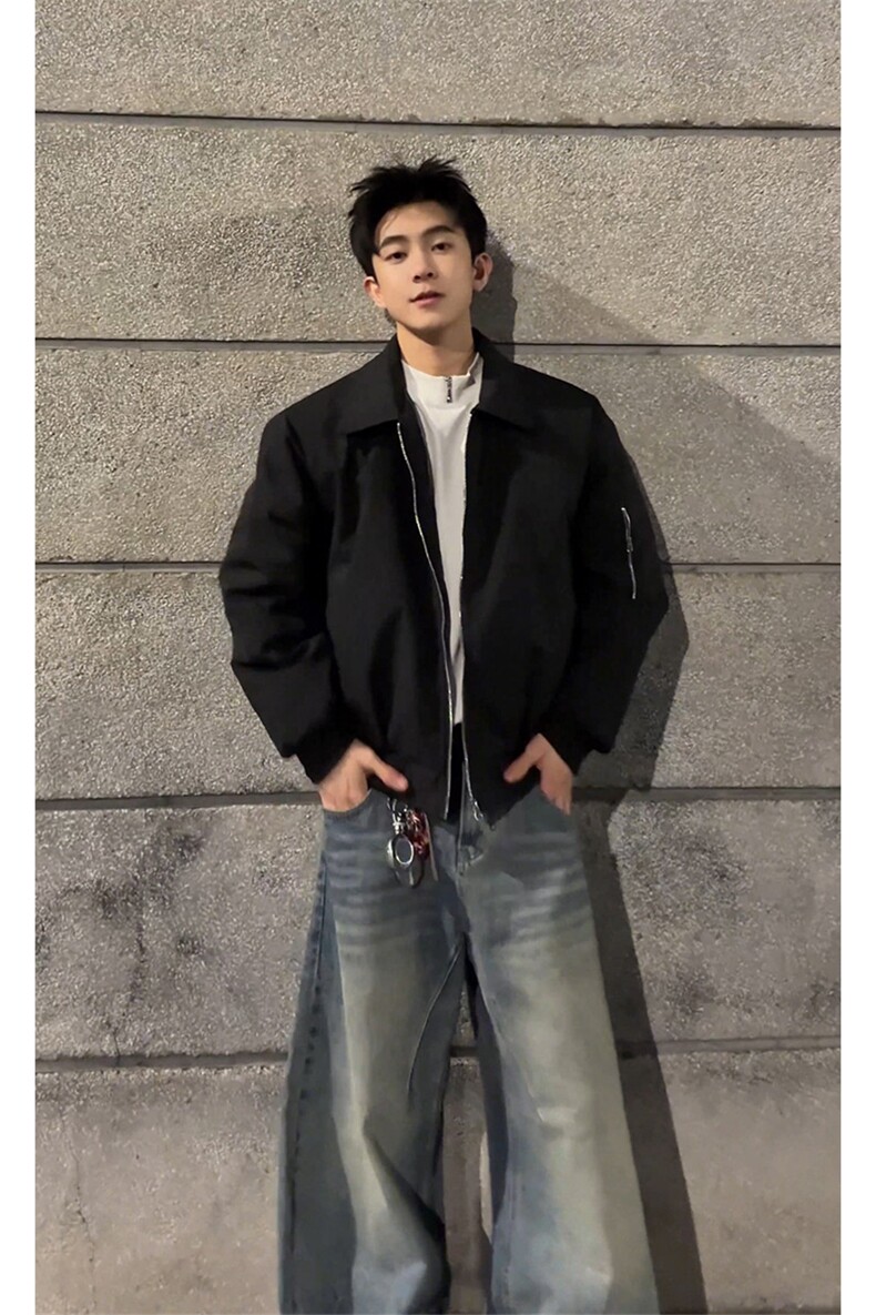 夹克棉服短款教练飞行冬季夹棉加厚休闲外套男5D1180-TP5598,男装夹克,电商A102