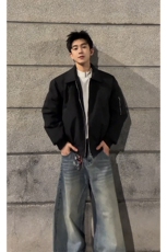 夹克棉服短款教练飞行冬季夹棉加厚休闲外套男5D1180-TP5598，男装夹克，电商A102