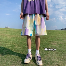 XZ616夏季新款满印星星冰丝五分裤休闲沙滩裤TY880P25控39，男装休闲裤，星座512A（原616）