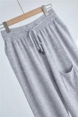 25年秋冬新款女士加前兜系绳羊绒阔腿裤外穿时尚百搭，女装休闲裤，达齐羊绒