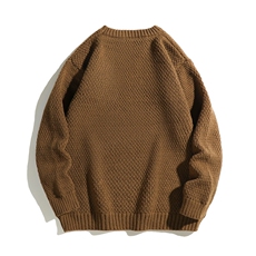 W623-P50重磅秋冬新款圆领针织衫宽松休闲毛衣长袖上衣男厚，男装针织衫/毛衣，星座911-1