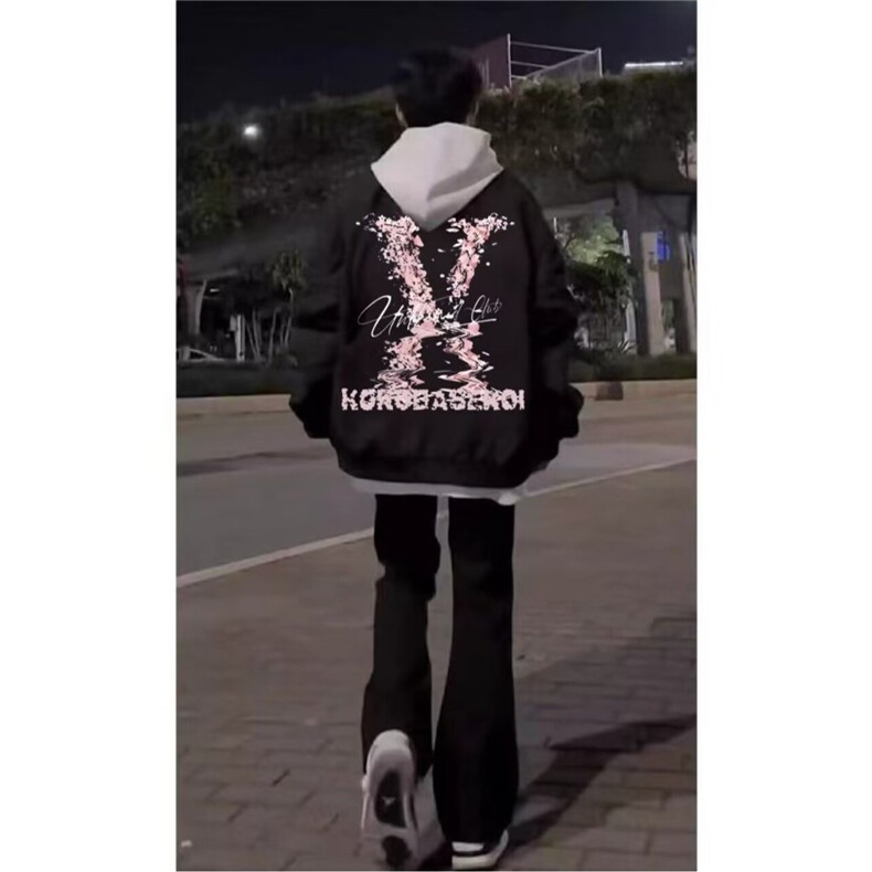 网络图现货美式潮牌创意印花加绒加厚男女拉链外套JRK236-P42,女装短外套,星座715-7