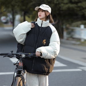现货 抖音得物可供视频 三防加厚羽绒拼接棉衣外套面包棉服 86659图片