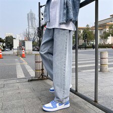 主推！四季新款牛仔裤宽松休闲男女长裤X715KZ012-P39控58，男装牛仔裤，星座715