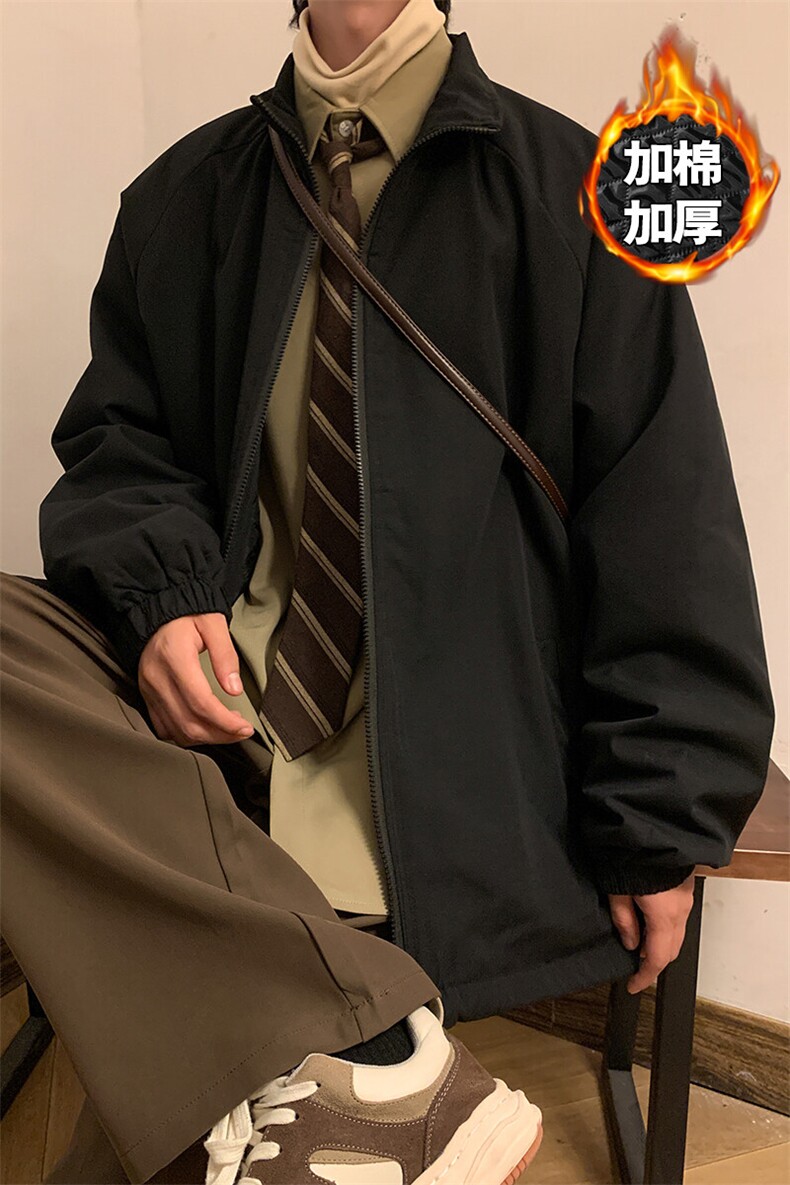 冬款大码保暖加厚加棉宽松时尚潮牌百搭男夹克外套J6200J加棉-P60,男装夹克,电商A001-1