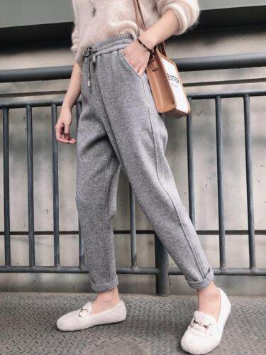 毛呢简约松紧哈伦裤，女装，1+1 MAIN ROAD