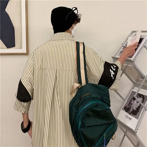 夏季五分袖休闲宽松条纹翻领衬衫C752 p35图片