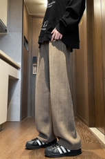 8XL-M麦穗纹雪尼尔阔腿裤男垂感休闲直通裤特大码卫裤K992P50控68，男装休闲裤，电商D206-1