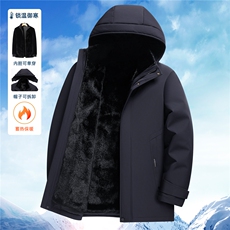 主推现货冬季可脱卸帽子一衣三穿棉衣外套中年男内胆单衣可穿棉服，男装棉衣，钱塘723