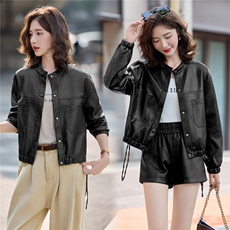 2025秋季新品时尚潮流现货皮衣外套机车服，女装皮衣，1C078