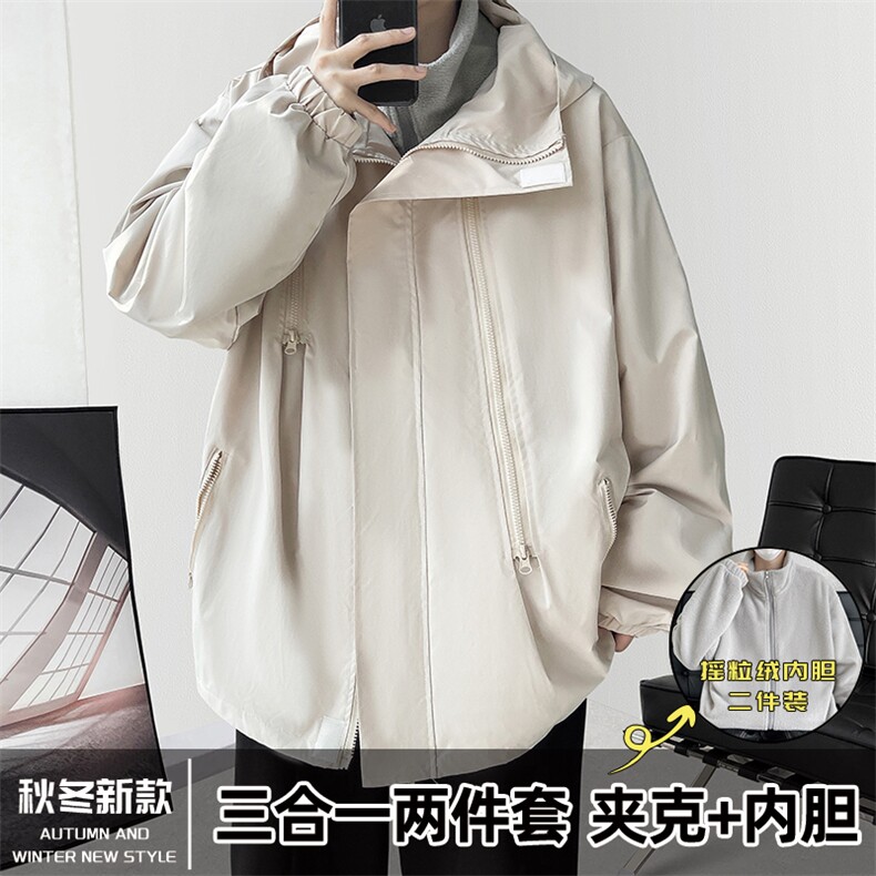 三合一冲锋衣防水加厚棉服连帽棉袄潮棉衣男冬季A266-SH80181-P75,男装夹克,电商A266
