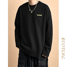现货重磅加厚中性长袖T恤卫衣男立秋潮牌上衣A351-AT2513-P50，男装T恤，电商A351