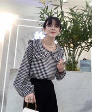 新款春款格纹文艺小清新上衣，其它，瑟拉·女人缘