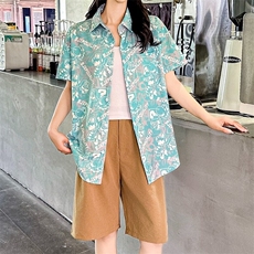 扎染短袖衬衫男女2025夏季宽松ins港风小众潮流沙滩休闲大码上衣，男装衬衫，星座506