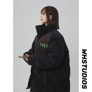 2025 迷彩灯芯绒拼接棉衣男女中性风棉服面包服立领棉袄 1615-P80图片
