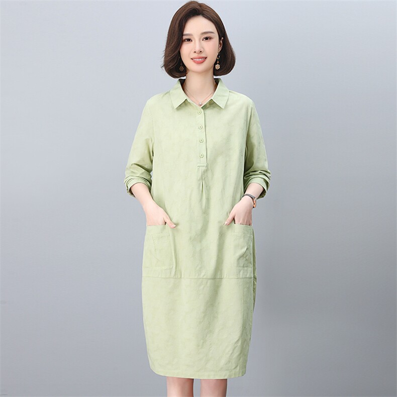 连衣裙2026新款女春秋中长款显瘦中年妈妈时尚洋气提花裙子潮图片