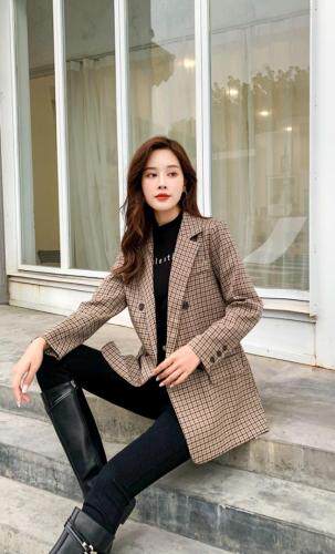 2021春装新款格子西装20296#，女装西装，樱·之秀