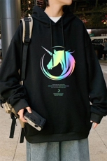 WY2138-P35加绒款-P40纯棉连帽卫衣男大码运动帽衫宽松薄外套男，男装卫衣，电商A040
