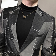 秋冬社会小伙牛仔夹克西装单西修身西服A236-XZ-210-P145，男装夹克，电商A236